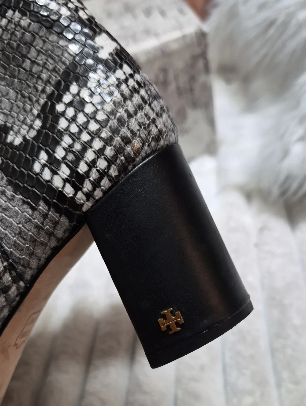 Tory Burch Brooke Snake Print Leather Booties Women's Sz 8 M $450